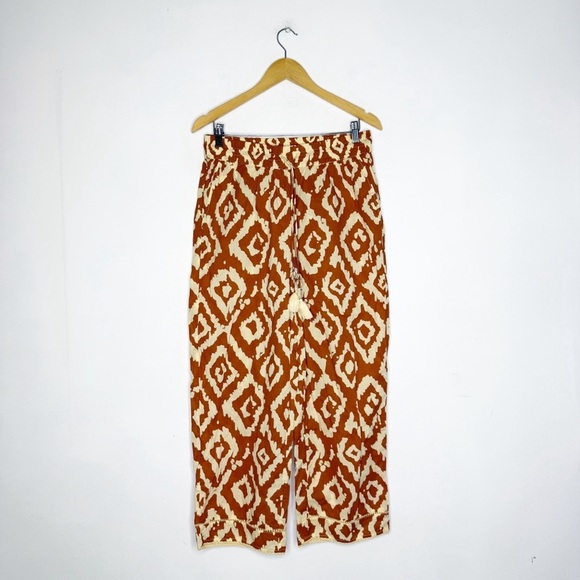 Haute Hippie Beach Aztec Print Wide Leg Pants Size Medium Boho Pull-On Shell - Picture 1 of 8